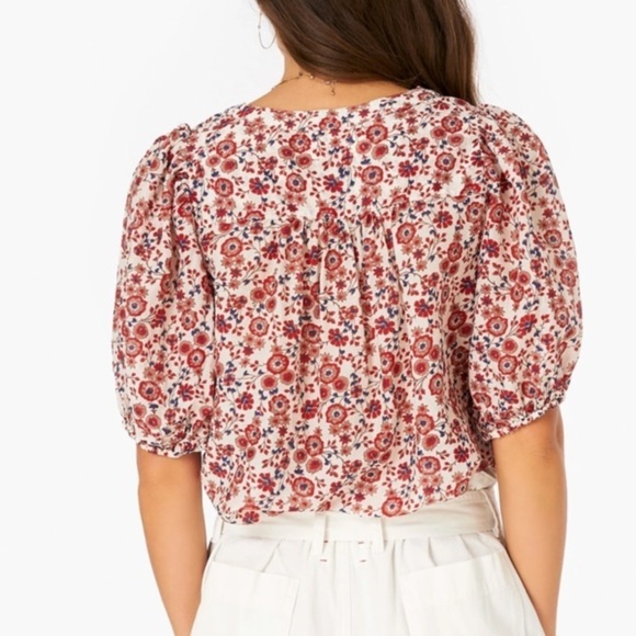 Xirena / Sydell Shirt in red burst Flower Fields Cotton XS extra small - Picture 2 of 8
